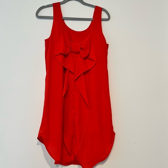 Everly Red Bow Back Dress Sz Medium - Picture 5 of 5